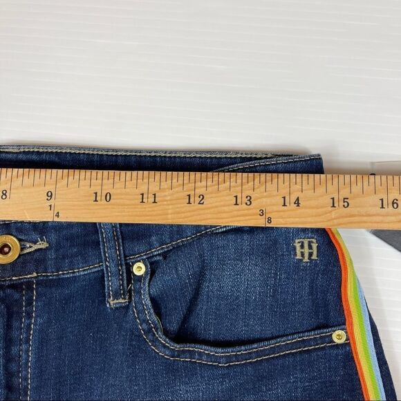 NWT Tommy Hilfiger Greenwich Shorts Midrise Side-Striped Denim Women's Size 6 - Picture 8 of 13